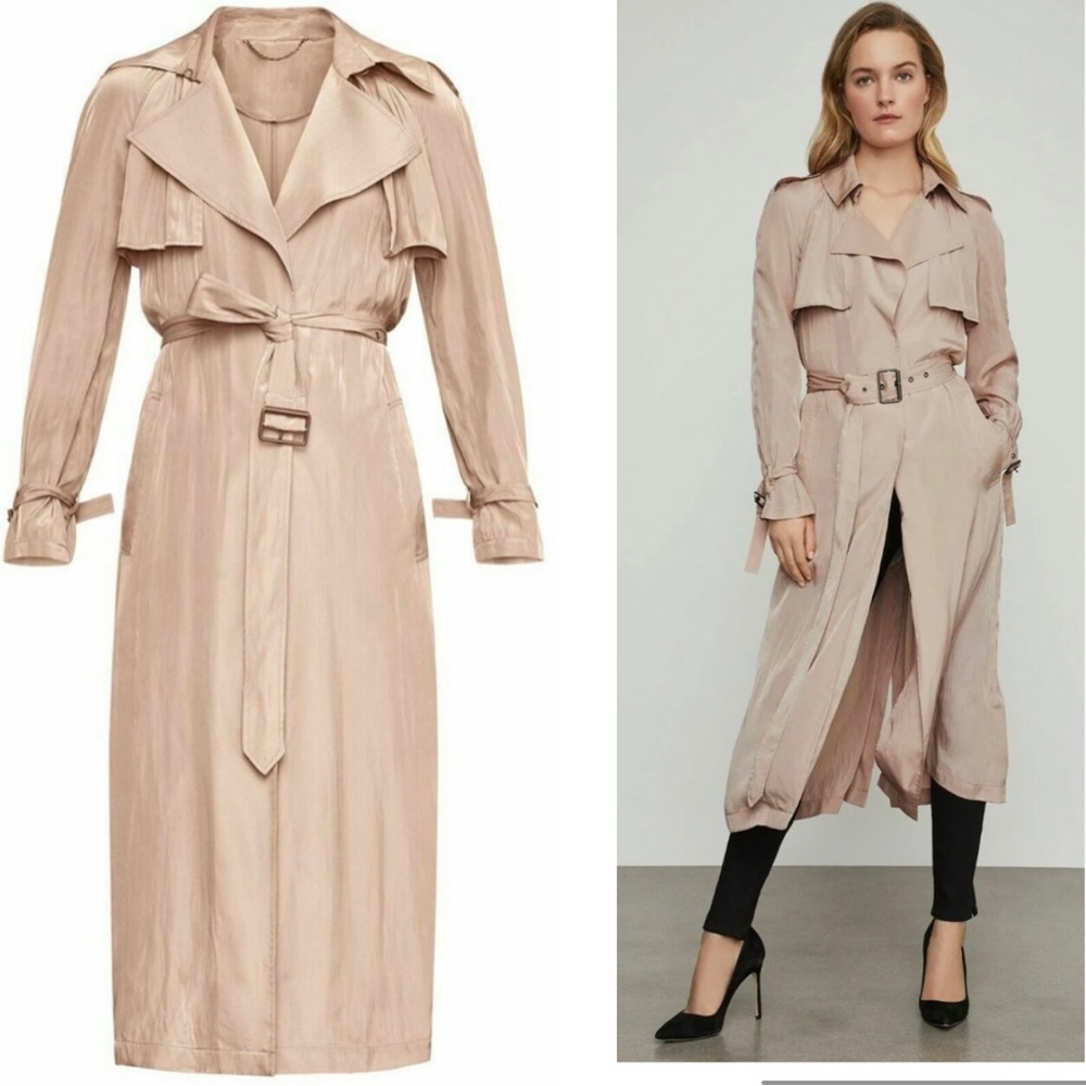 BCBG MaxAzria Draped Belted Trench Coat